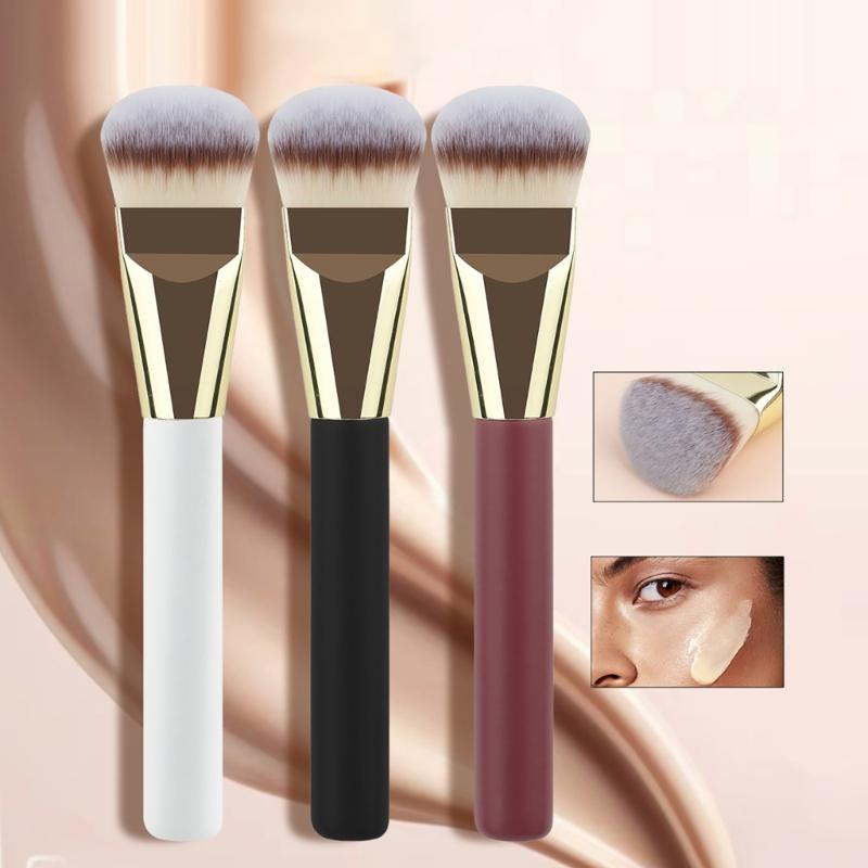 Pinceau de Maquillage Incliné pour Poudre Liquide Crème Buffing Mélange Portable Pinceau de Maquillage Visage Pinceau Correcteur Pinceau Contouring
