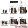 2pcs 2D flat printing Merry Christmas Window Curtains Day Christmas Fireplace Scene11 Machine Washable Polyester Without