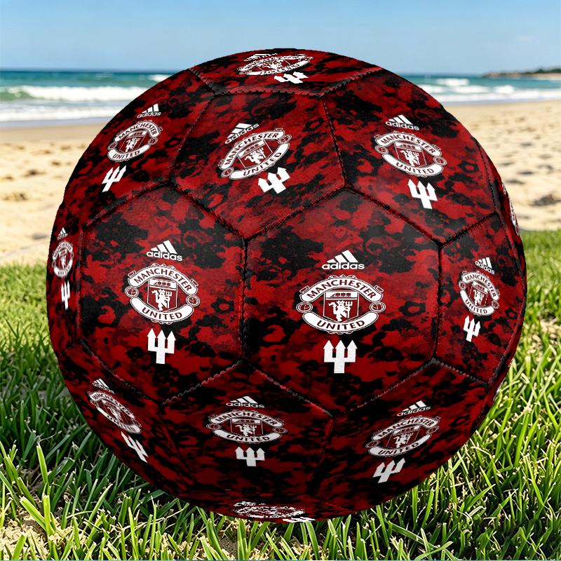 Manchester United F.C Print Size 5 Soccer Ball, PU Wear Resistant Football for Match Training and Daily Practice, Birthday Gift for Soccer Fans