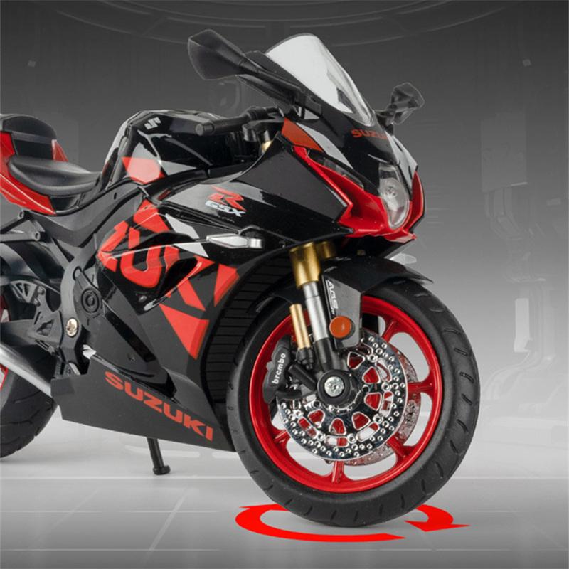 1/12 Suzuki GSX-R1000R Alloy Sports Motorcycle Model Diecast Toy Street Cross-Country Motorcycle Model Sound and Light Kids Gift