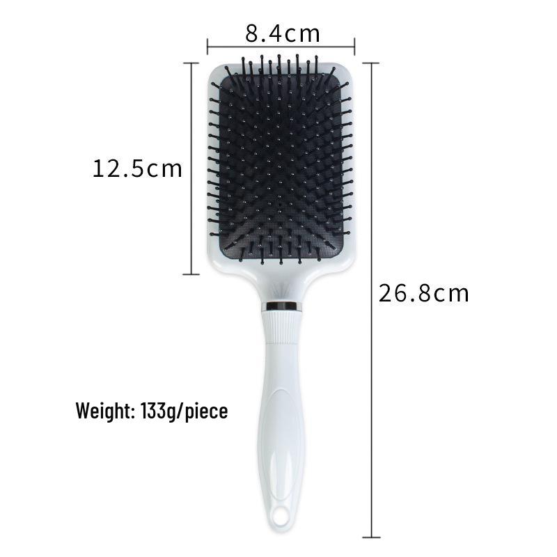 

Женская антистатическая щетка с подушкой-аэрбэгом для массажа кожи головы, для длинных и вьющихся волос, идеально подходит для парикмахеров и домашнего использования белый