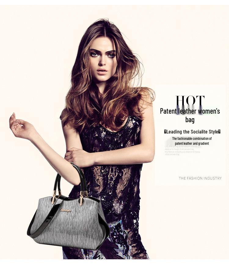 2025 Women's Patent Leather Crossbody Handbags: Fashionable Mummy Bags for Middle-Aged Women