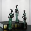 3er Pack Harzornamente Schwarze Figurenstatuen Exotische Afrikanische Frau Figuren Vintage Sammlerstücke Kunsthandwerk Heim Büro Dekor