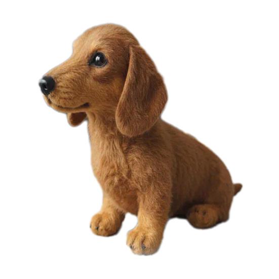 Kids Plush Dachshund Toy Realistic Interactive Dog Plushie Toddlers Boys Girls Educational Simulation Animal Doll Holiday Birthday Gift