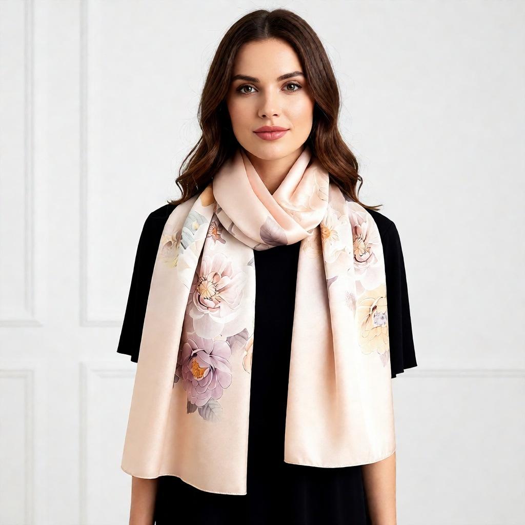 100% Pure Real Silk Scarf Women Neck Shawls Wraps Foulard Scarves Pashmina Female Hijab Bandana Kerchief Luxury Schals Bufandas