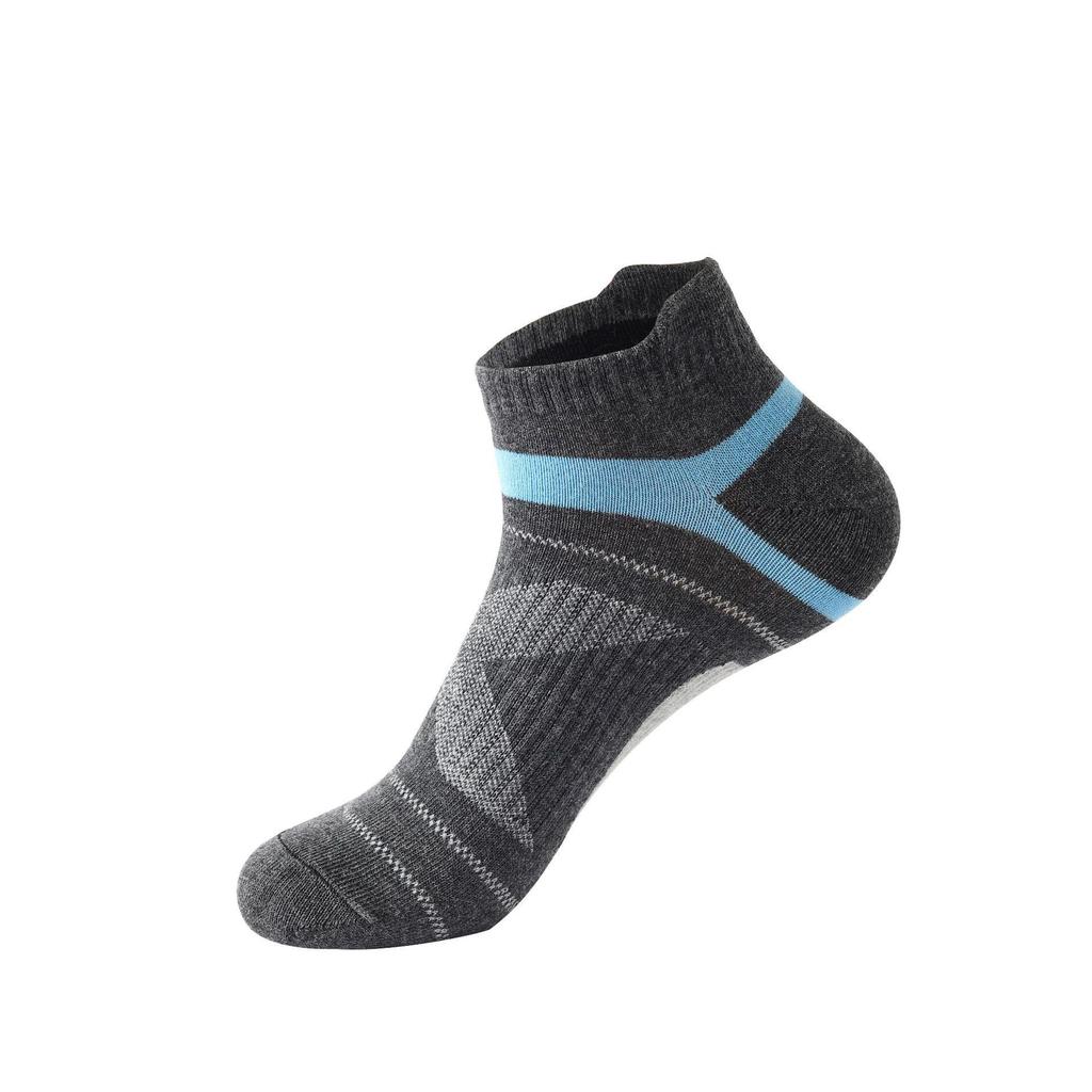 Zhuji Men's Summer Thin Color Block Cotton Ankle Socks - Non-slip, Fashionable, Versatile, and Trendy for Running and Sports.