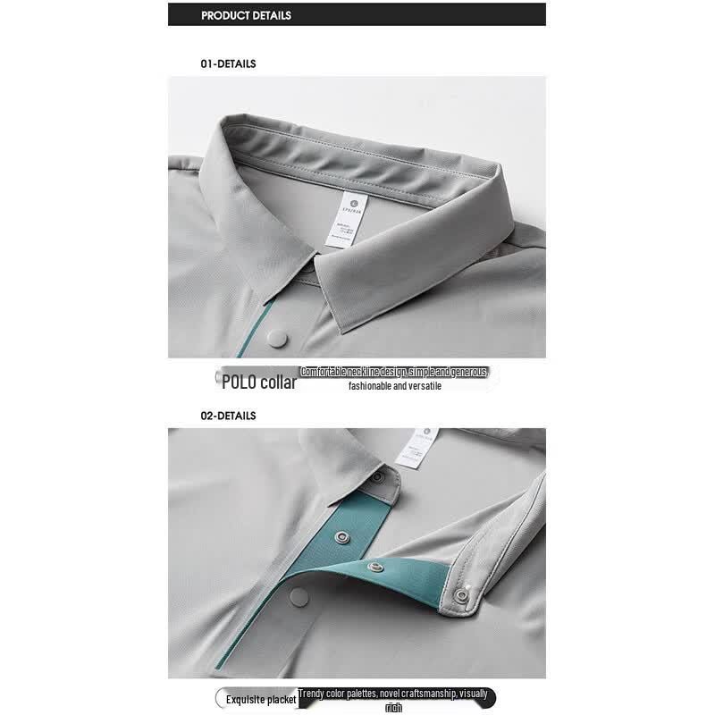 PLAYBOY Men's Ice Silk Breathable Polo Shirt