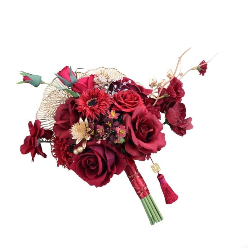 Künstlicher Blumen Brautstrauß/Anstecknadel/Handgelenkblume für Hochzeiten Künstliche Blumen Sträuße Realistische Kunstblumen Geschenke X3UC