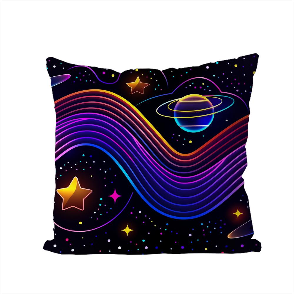 Space Holographic Pillow Case For Car Sofa Decorative Home Doublesided Print Plush Square Throw Pillow Cushion Cover