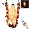Kreatives Halloween-Geschenk für Freunde Schwingendes Geist-Außendekoration, Groß zum Aufhängen mit Ahornblatt-Schaukel-Dekoration, Ranken-Lichter und Fernbedienung Baum,