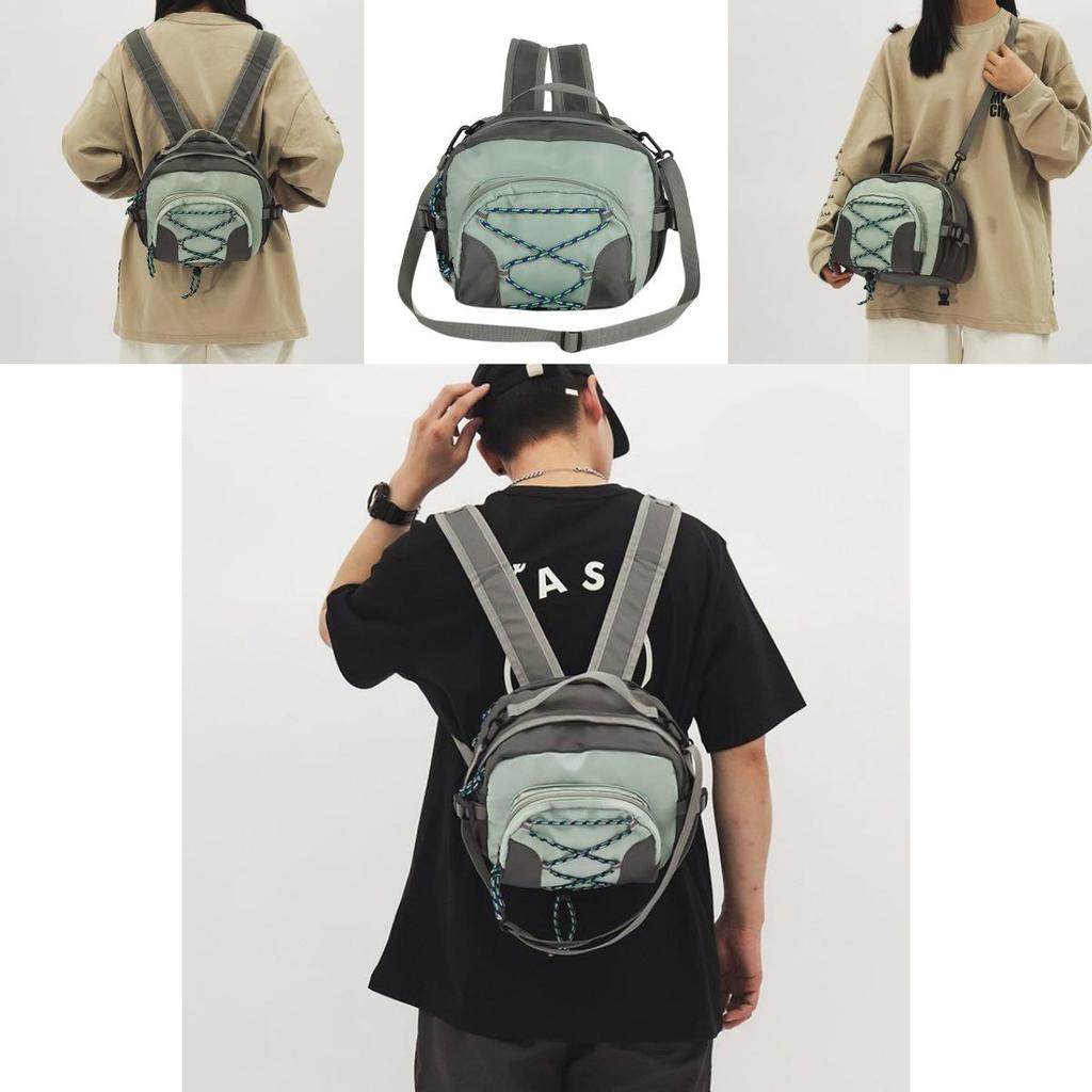 Trendy Street Style Gray Nylon Backpack For Women Casual Single Shoulder Bag