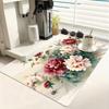 1 Pièce Tapis de Séchage en Caoutchouc Avec Impression Pivoine Pour Café Restaurant Cuisine Tapis de Table Vaisselle Durable Diatomée Tapis de Table Animal de Compagnie Tasses à Café