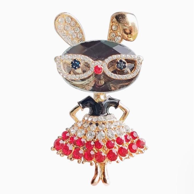 

Модная ретро-брошь с инкрустацией бриллиантами, брошь на свитер One Size красный