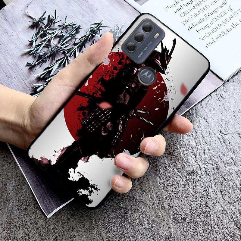 Samuraj Oni maska etui na telefon Motorola Moto E32 E20 E40 G22 G52 G20 G30 G100 G60 G50 G10 GPure GStylus G9 jedno działanie makro