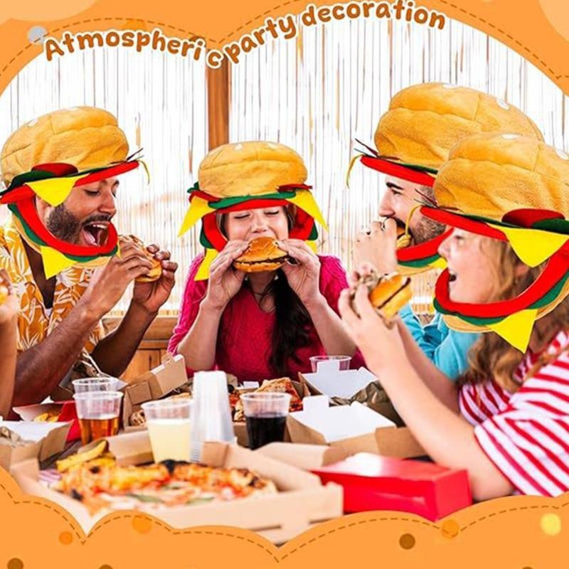 Whimsical Cotton Hamburger Headwear Themed Party Photo Props Costume Decors For Roleplay Event Family Bonding Activity