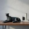 Velvet Leopard Ornament Flocked Statue Vintage Desktop for