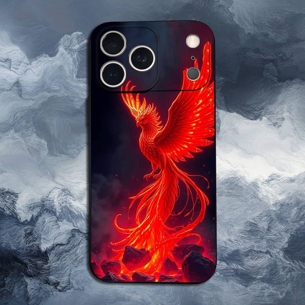 

Cool Phoenix For iPhone 12,16,11,14,15,17,13,X,Mini,SE,Max,8,7,XR,XS,Plus,Pro,Soft Silicone Black Case iPhone11PRO