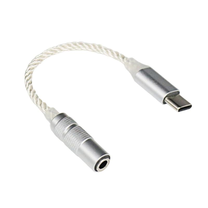 Type C to 3.5mm Extension Cable Female to Female Portable for Headphone Mobile Phone Enhances Sound Output Quality