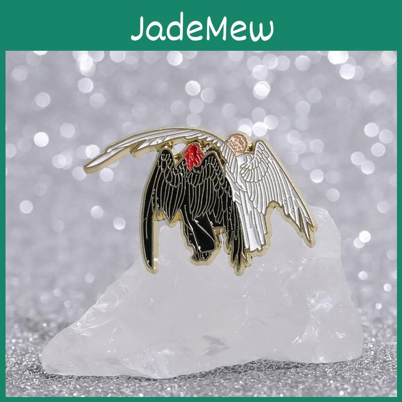 Artistic Alloy Cartoon Character Brooch Pin Featuring Angel And Demon Designs