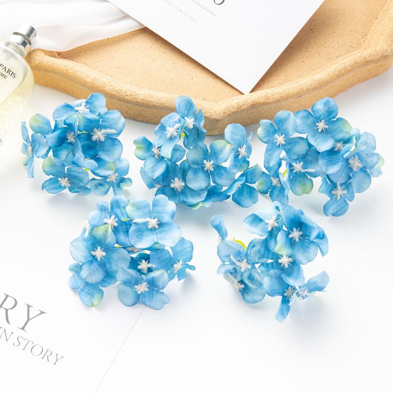 Simulation Hydrangea Shooting Prop Head DIY Handmade Hydrangea Wedding Lead Hydrangea Flower Wall Single Small Hydrangea Fake Flower Decoration