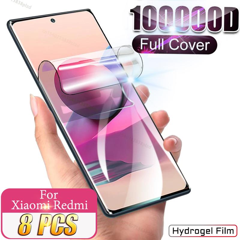 8PCSPelícula De Hidrogel Para Redmi Note 14 14s 13 12 11 Pro, Protetor De Tela 13c 14c 11s 12s 10s 10 10a 10c 10t 9s 9a 9c a C S 11t 5g, 8 Peças