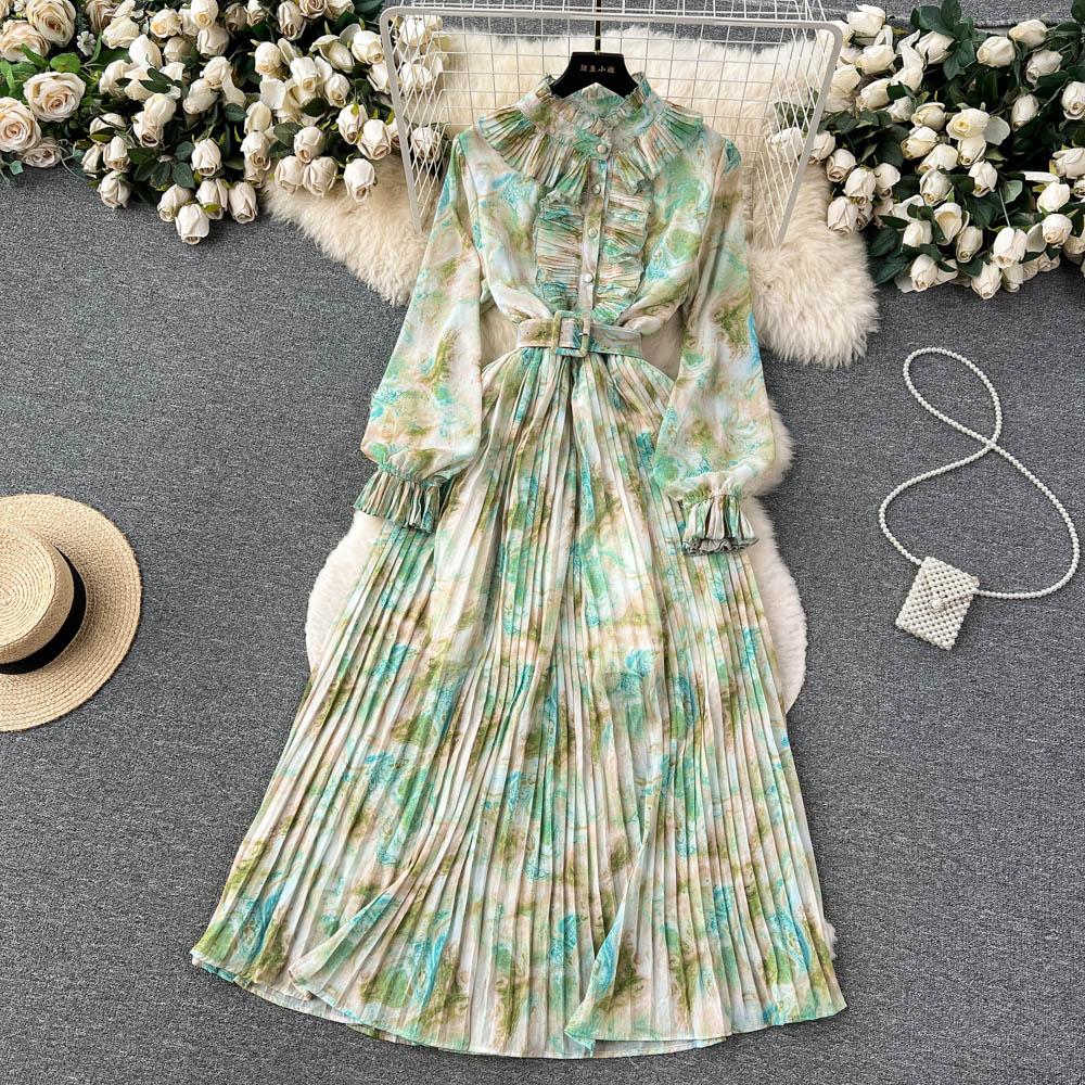 Robe Maxi Femme Vintage Violette à Fleurs - Manches Longues, Taille UK 14, état Très Bon