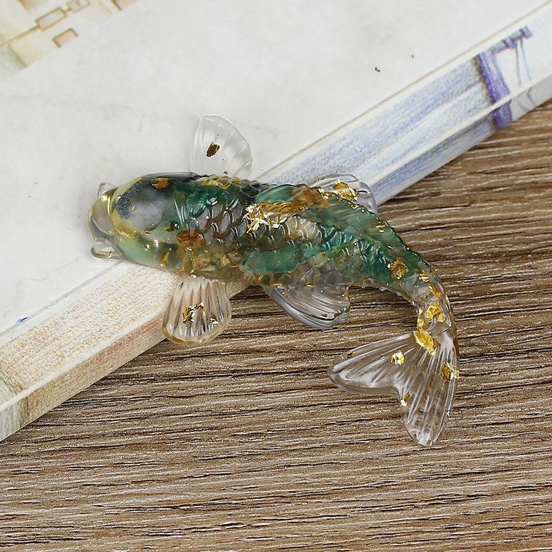 Beautiful Lucky Koi Fish Figurines Ornaments Artificial Transparent Epoxy Resin Crystal Mini Fishes Desk Decoration Friend Gift