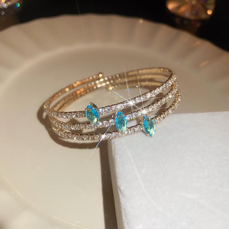 Stone Letter Bracelet Light Luxury Temperament Bracelet Fashion Versatile High-end Jewelry