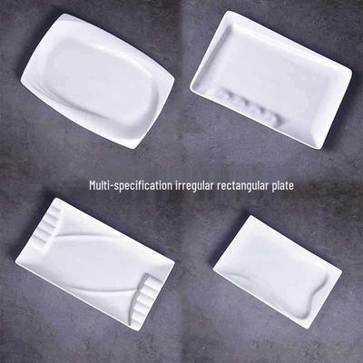 Ceramic Rectangular Plate for Steak, Sushi & Western Dishes - Creative Japanese Tableware for Home & Hotel Use