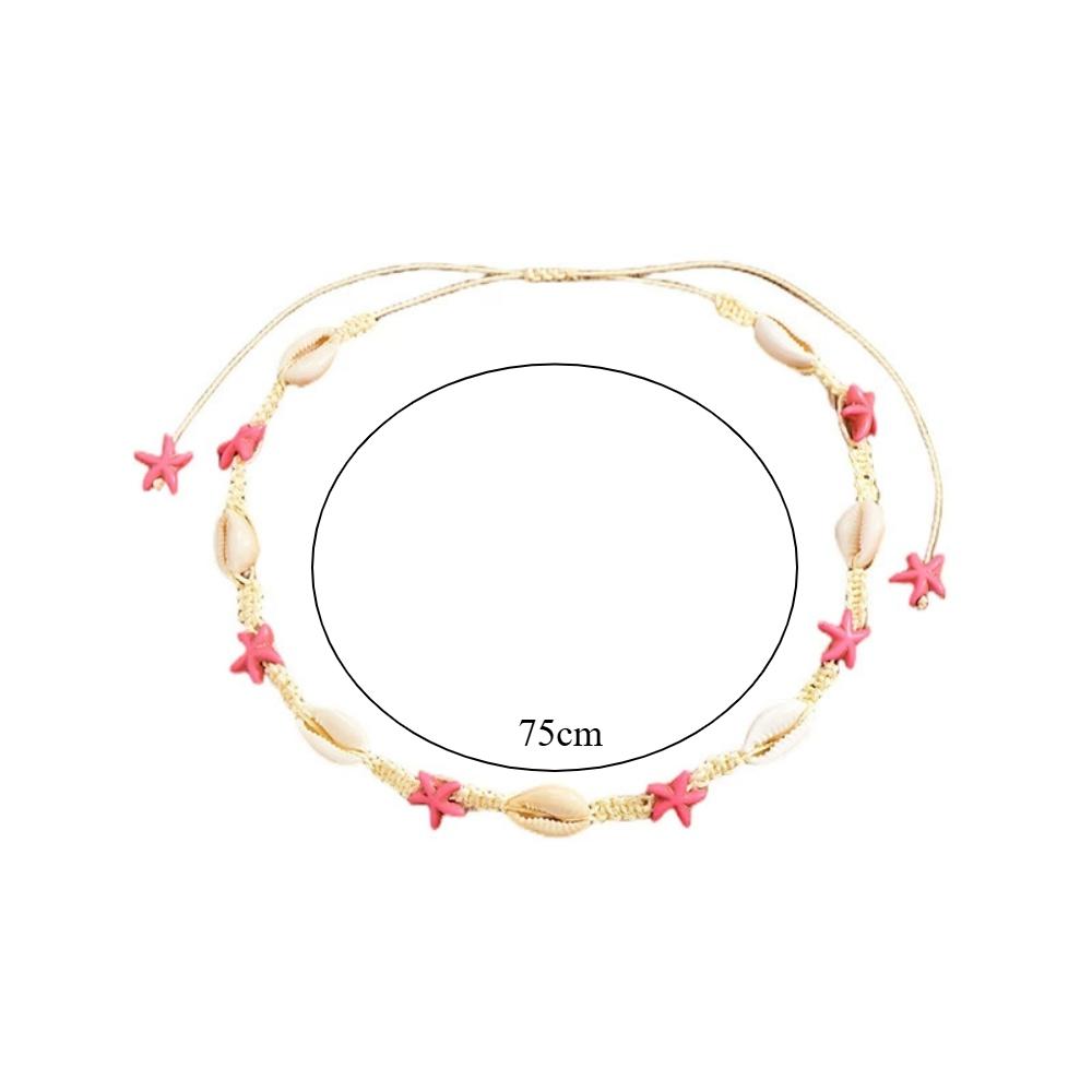 New Shell Necklace Elegant Rope Handmade Pink Starfish Necklace Shell Necklace Simple and Fashionable 60cm