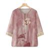 Elderly Women's Plus Size Chiffon Floral T-Shirt