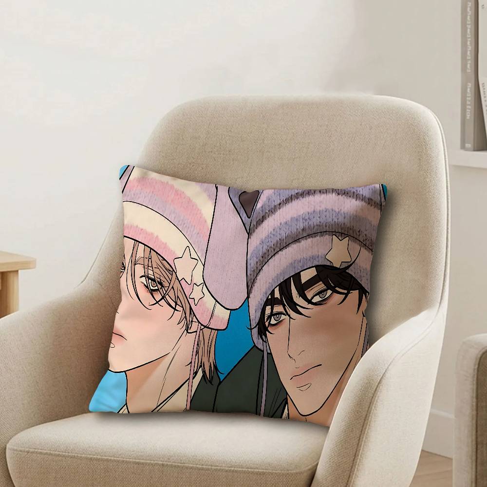 Korean Manhwa BL Anime Pillow Cushion Cover Pillowcase Living Room Sofa Home Decor Customized