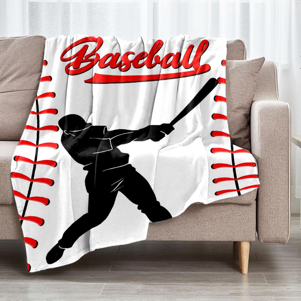 Baseball Theme Printed Blanket - Perfect for Couch, Bed, Travel & Outdoor Use | Machine Washable, Cozy & Durable.