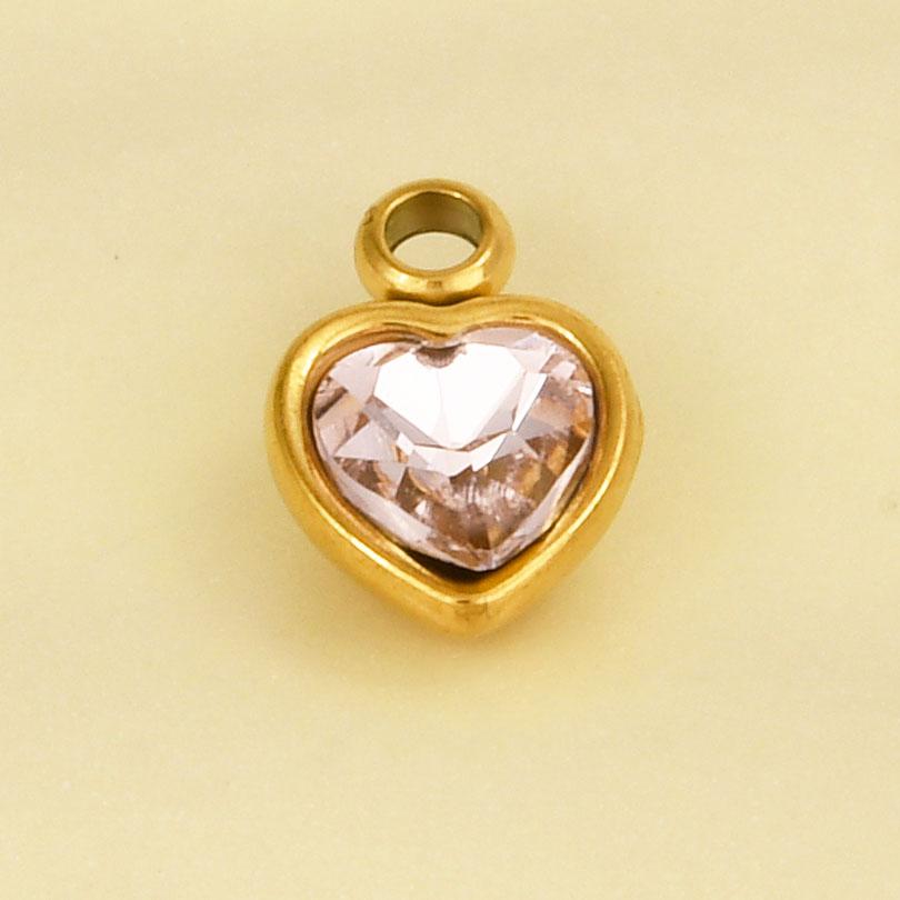 Elegant Girl Pendant Rhinestone Love Stainless Steel Pendants For Jewelry Making Supplies Heart Charm Pendant Handmade Bracelets