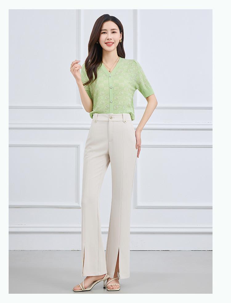 Summer High-Waisted Slimming Fashion Slit Slightly Flared Pants
