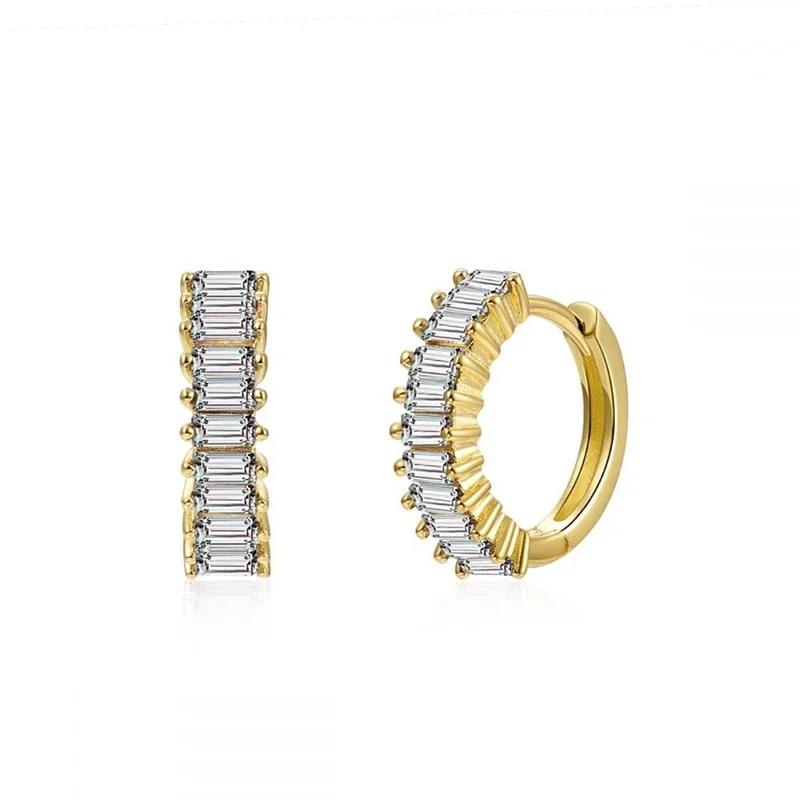 CRMYA Copper Gold Plated Earring Set For Women Color CZ Zircon Piercing Clip Hoop Dangle Earrings For Women Jewelry Wholesale