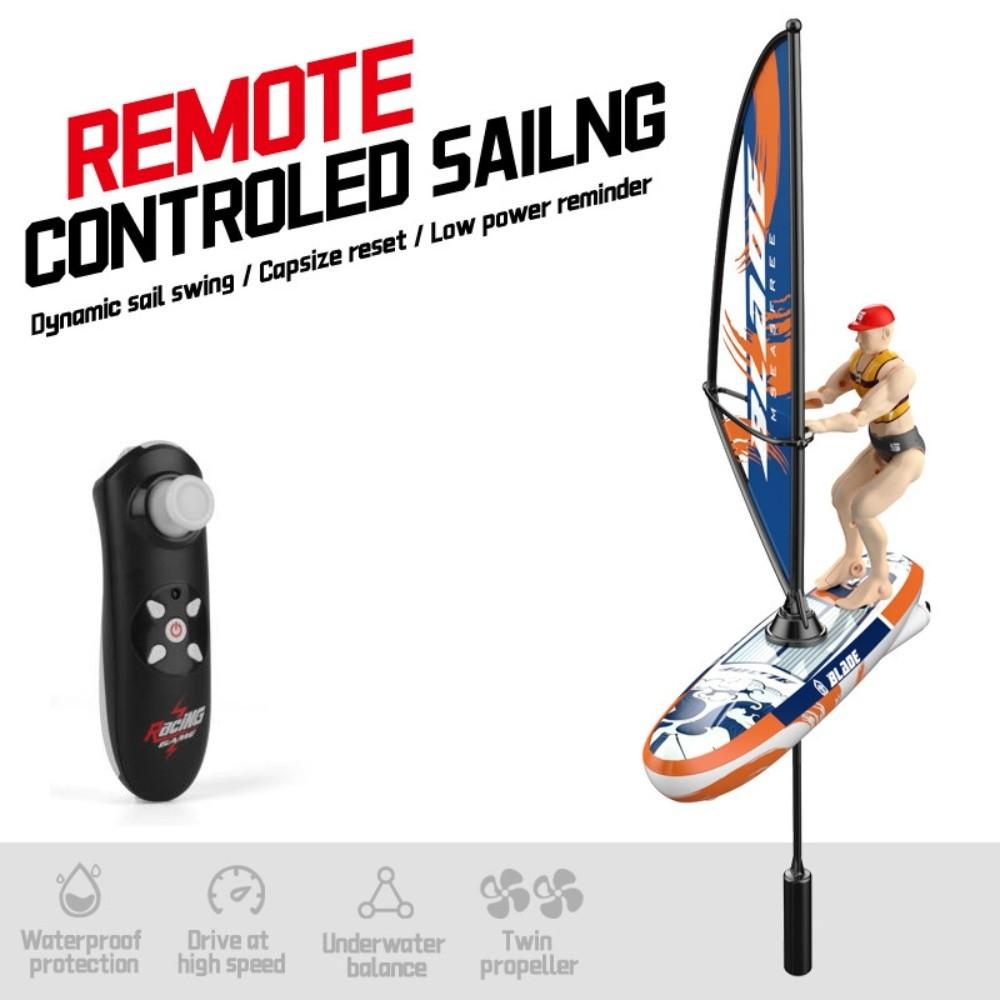 Low Speed RC Boat Toy Waterproof Electric Toy Boat Sailing Sailboat Toy Competition