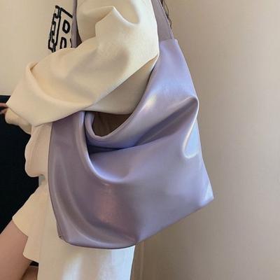 Korean Style Soft Leather Tote Bag Women's Large Capacity Bag Commuter Versatile Outdoor Shoulder Crossbody Bag