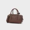 Niche Korean Style Bowling Bag Boston Pillow Bag Genuine Leather Women's Handbag Crossbody Bag Small Square Bag