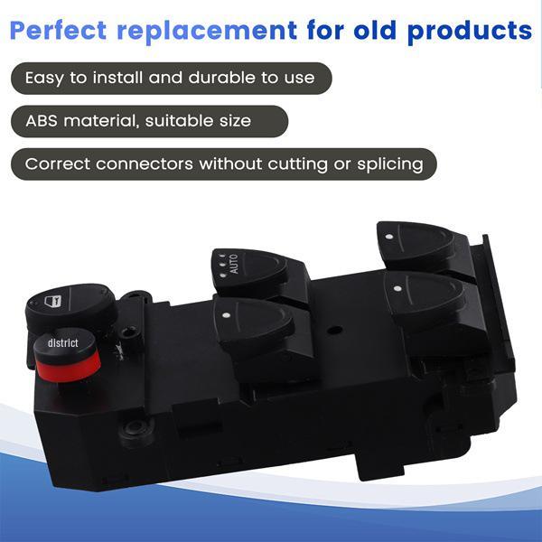 Black ABS Electric Window Switch 35750-SNV-U015, 1 pc: Fits