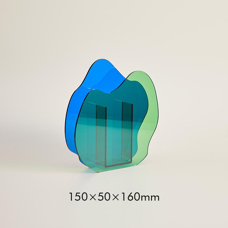 Ins-Stil Acrylvase Kreative Kunst Wellige Blume Hydroponische Blumenanordnung Tischdekoration Transparente Vase