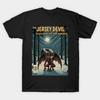 Heren Zwart Print T-shirt The Jersey Devil Stripverhaal Cover Geen-Knippen Transferpapier Print Katoenen T-shirt