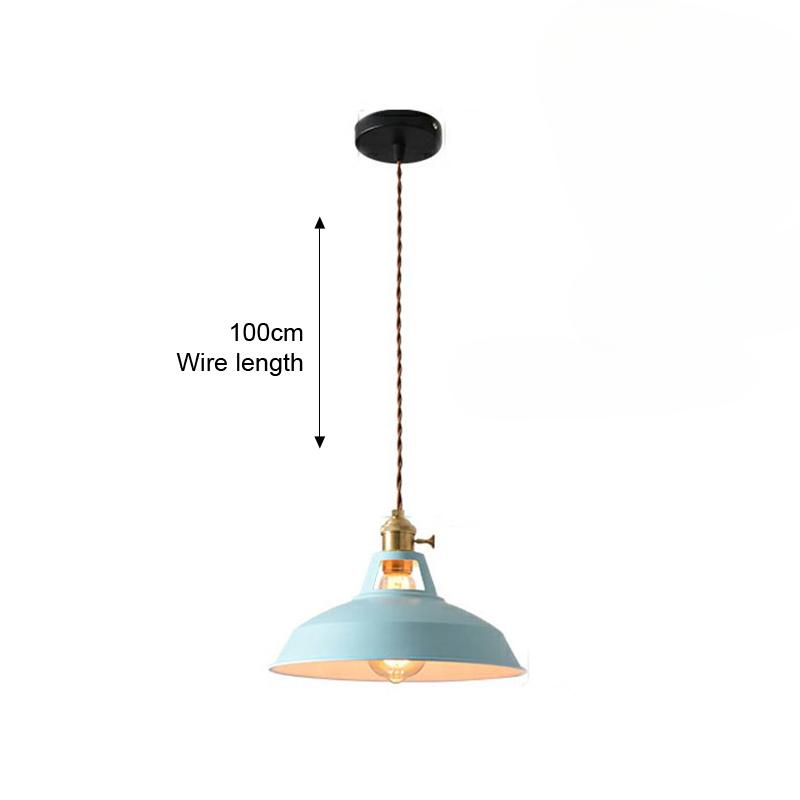 

Люстра Macaron в скандинавском стиле, современная светодиодная лампа для обеденного стола, бара, кафе, спальни, абажур из нескольких цветов по желанию NO BULB синий