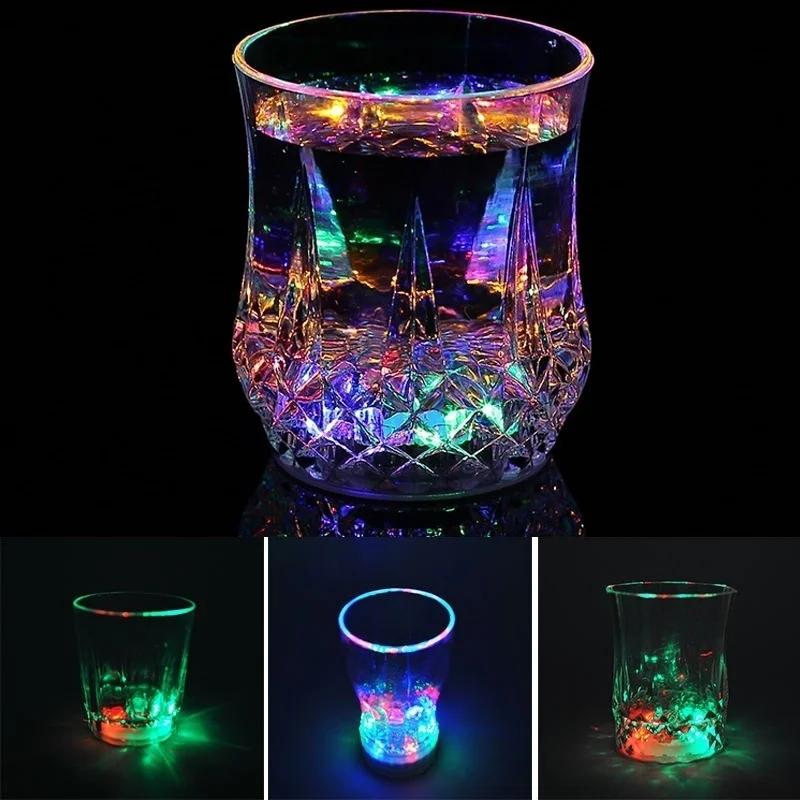 Enduring Unique LED Wine Glass Light Up Barware Drink Cup Transparent Cup KTV Bar Beer Mugs