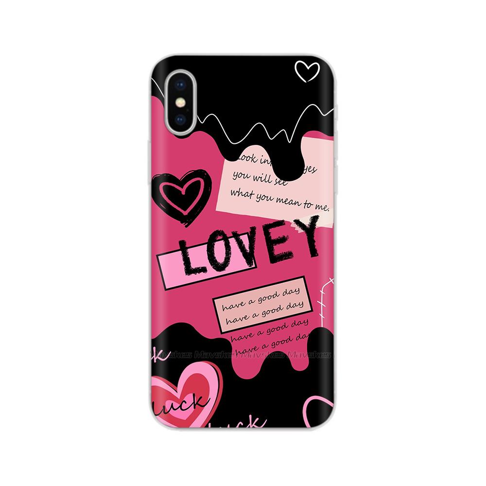 For iPhone X Case For iPhone Xs Case Fashion Soft Silicone Housing For iPhoneX Transparent Phone Back Covers Shell Flowers Coque
