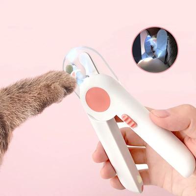 Professionelle Haustiernagelschere LED-Licht Edelstahl Schere Praktischer Nagelknipser Haustier Hund Katze Klaue Zehe Sauber Knipser