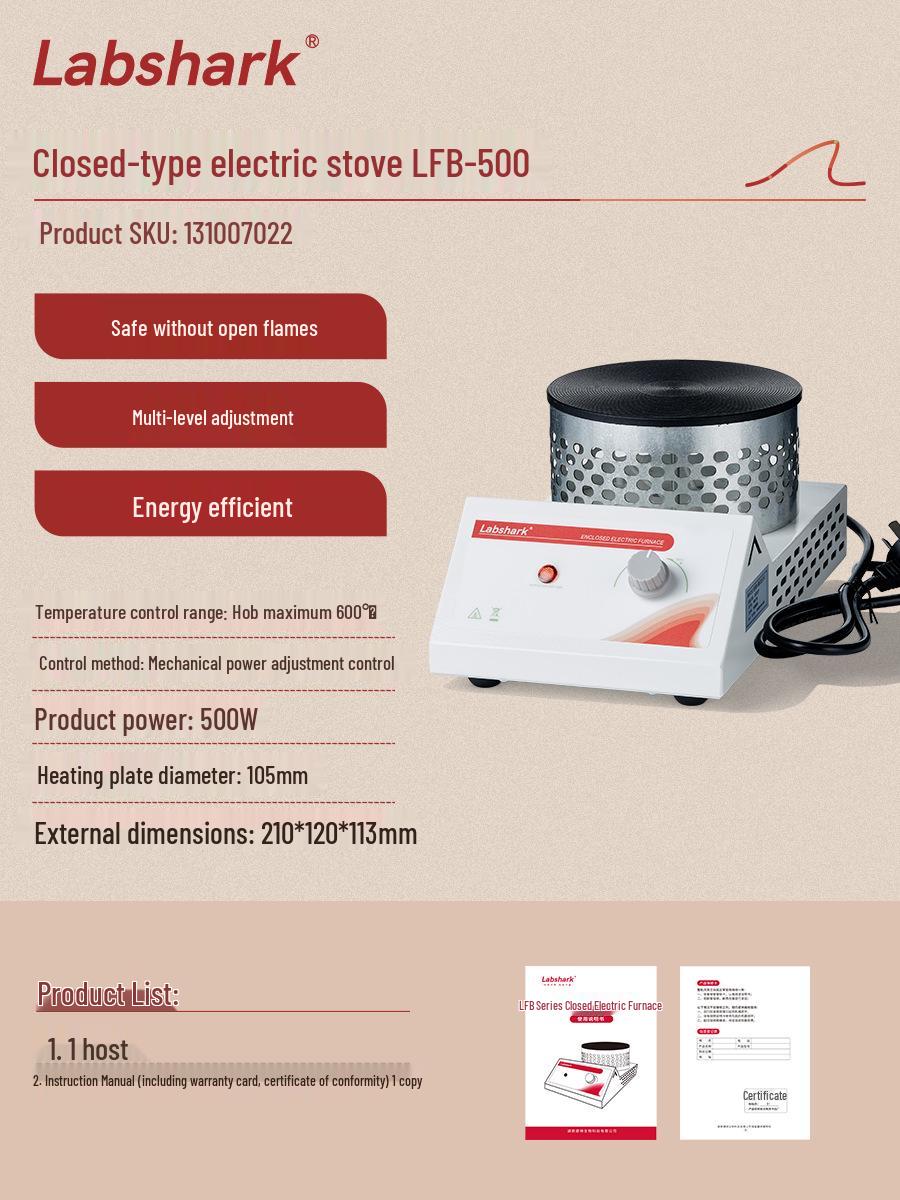 LabShark Electric Laboratory Stove with Digital Display - 500W/1000W/1500W Experimental Fish Heater