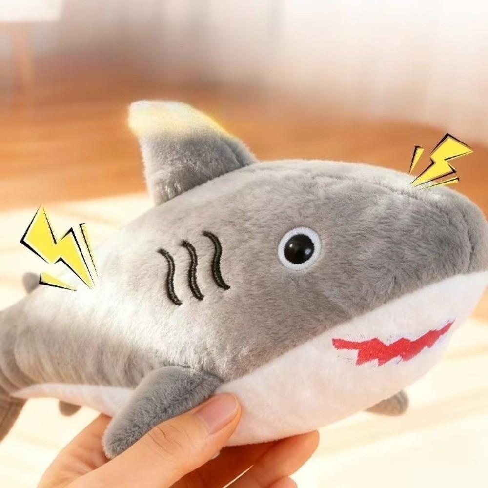 Simulated Shark Squeaky Dog Toy Bite-resistant Creative Sound-making Plush Toy Cartoon Soft Pet Chew Plush Toy Puppy