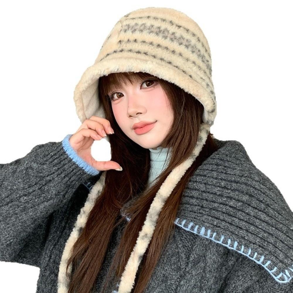 Keep warm Knitted Plush Hat Double-sided Women's Lei Feng Hat Fashion Trapper Hats  Daily Wear