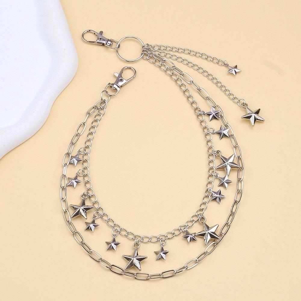 Metal Geometric Bag Chain Versatile Hip Hop Chain Men Women Jeans Accessory